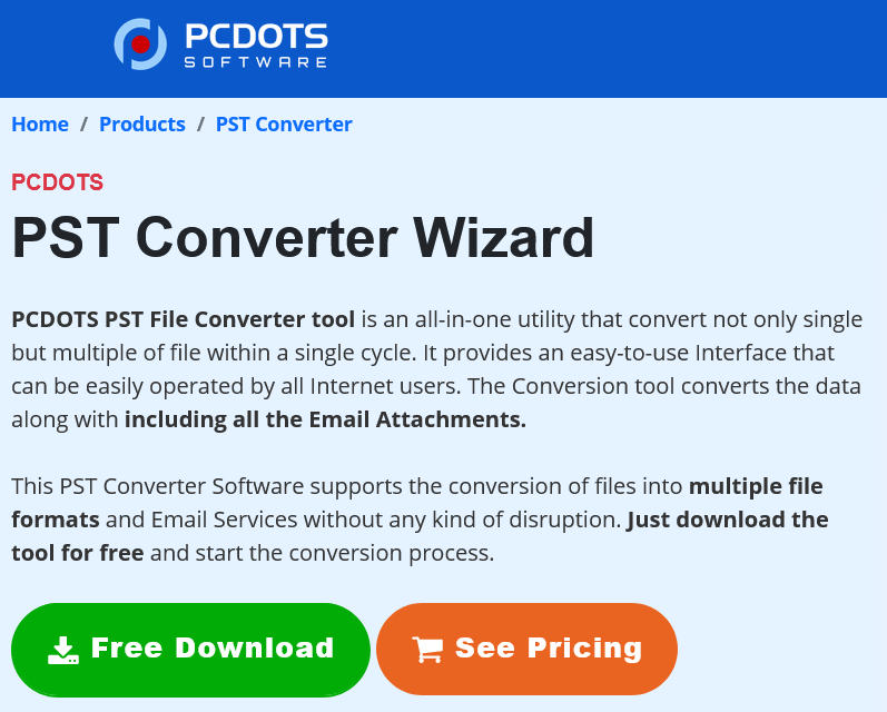 PCDOTS PST to EML Converter