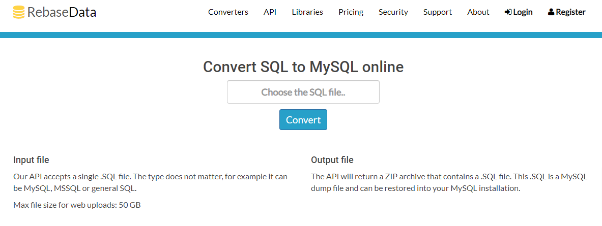 RebaseData MSSQL to MySQL Online