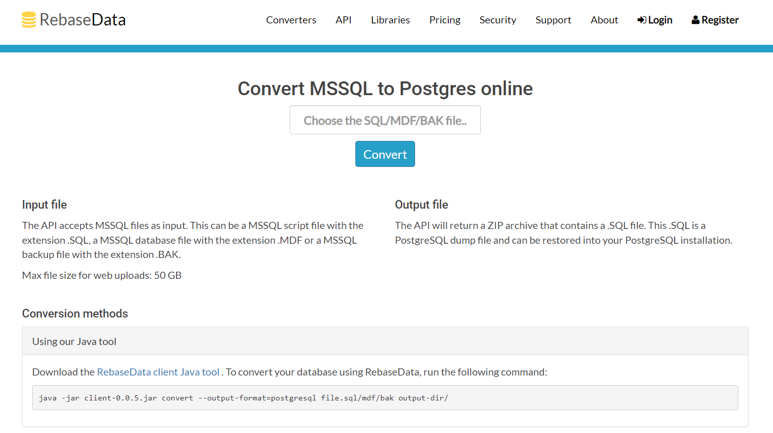 RebaseData MSSQL to Postgres Online