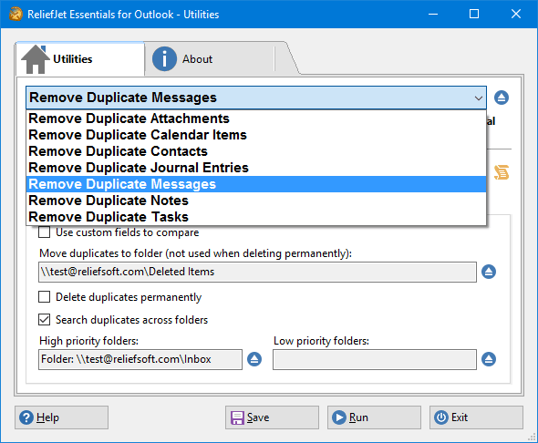 ReliefJet Essentials Outlook Duplicate Remover Tool