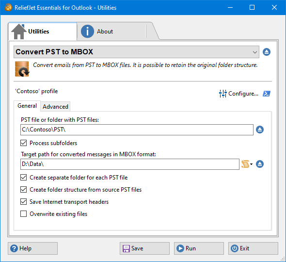 ReliefJet Essentials PST to MBOX Converter
