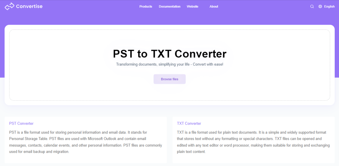 Smallize Convertise PST to TXT