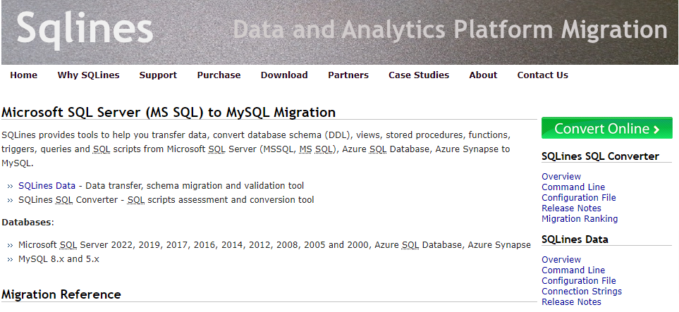 Sqlines MS SQL to MySQL