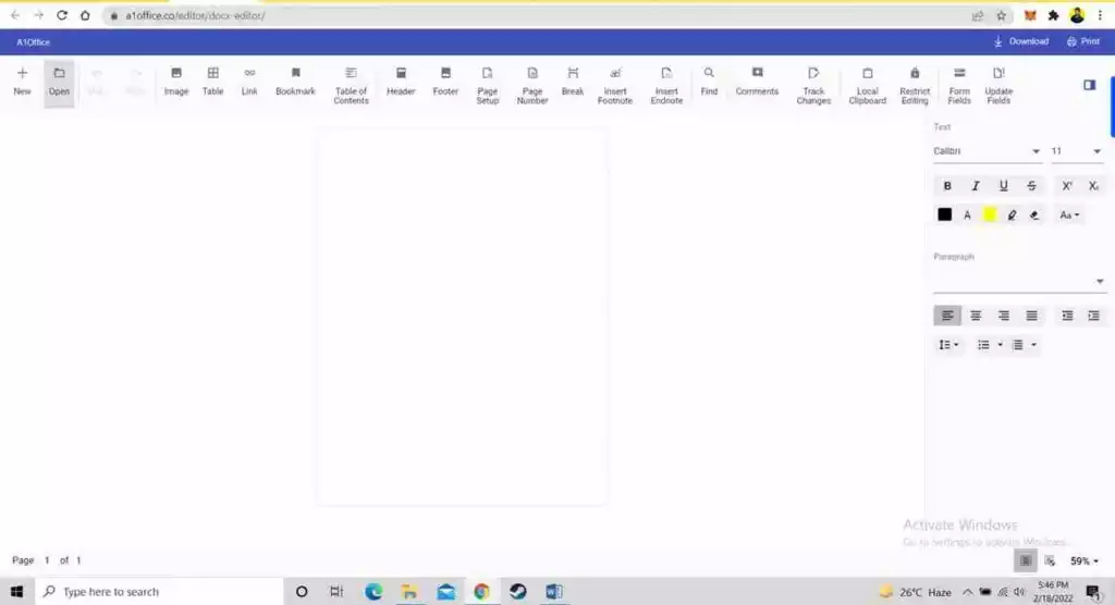 A1Office Docx Editor Online