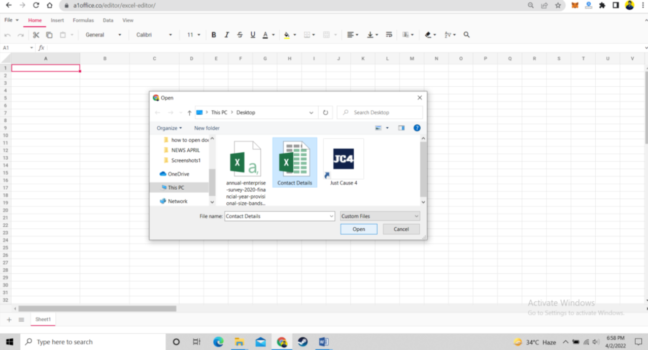 A1Office Excel Editor