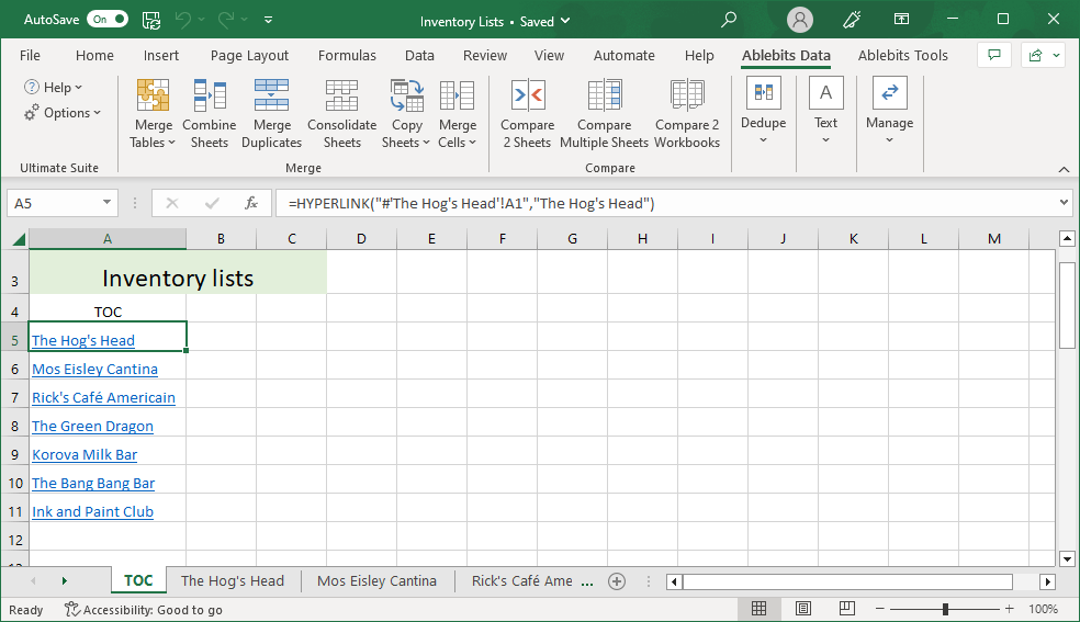 Ablebits Ultimate Suite for Excel