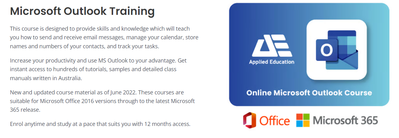 Applied Education Microsoft Outlook Course
