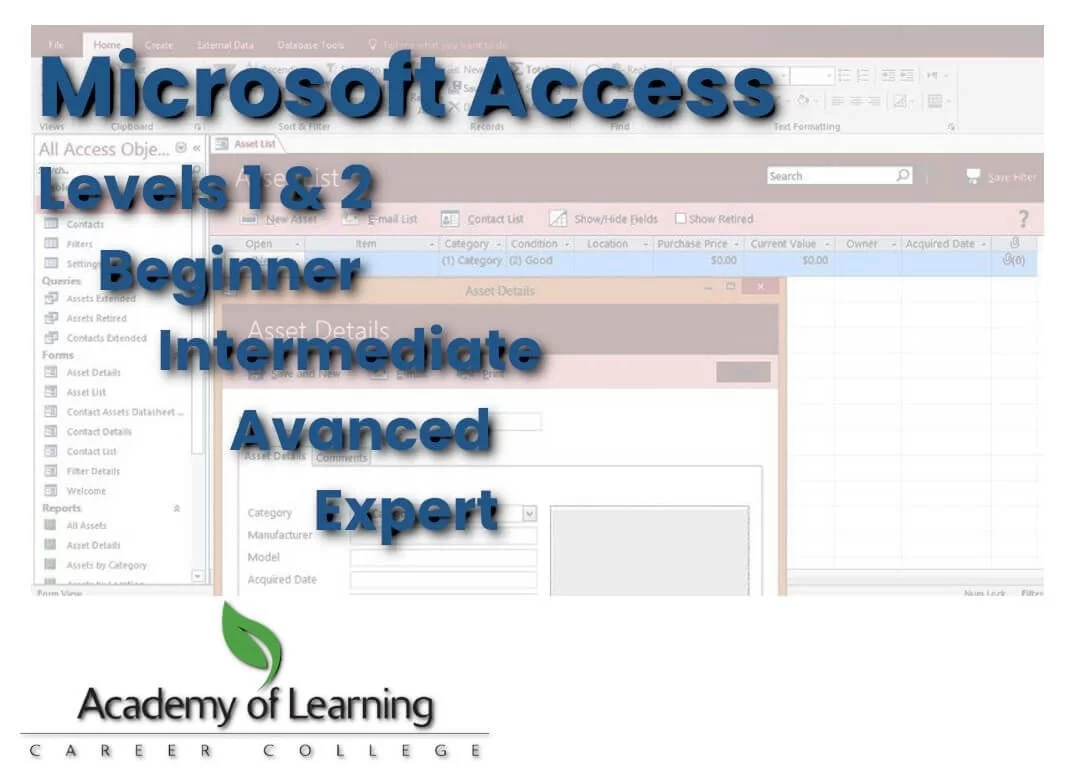 Academy of Learning Microsoft Access Training