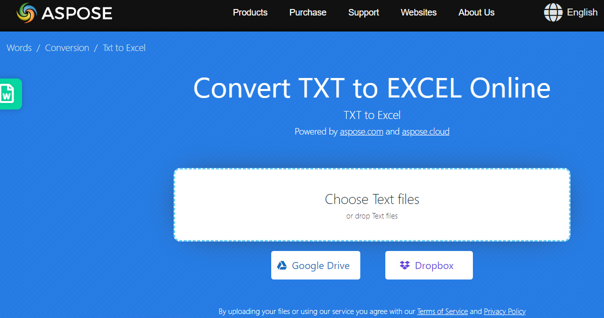 Aspose TXT to Excel Converter
