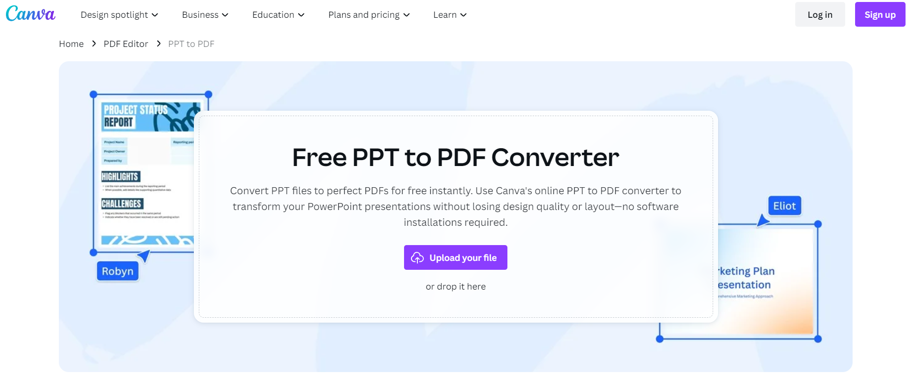 Canva Free PPT to PDF Converter