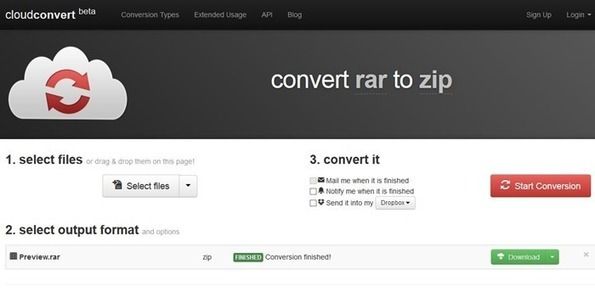 CloudConvert RAR to ZIP Converter