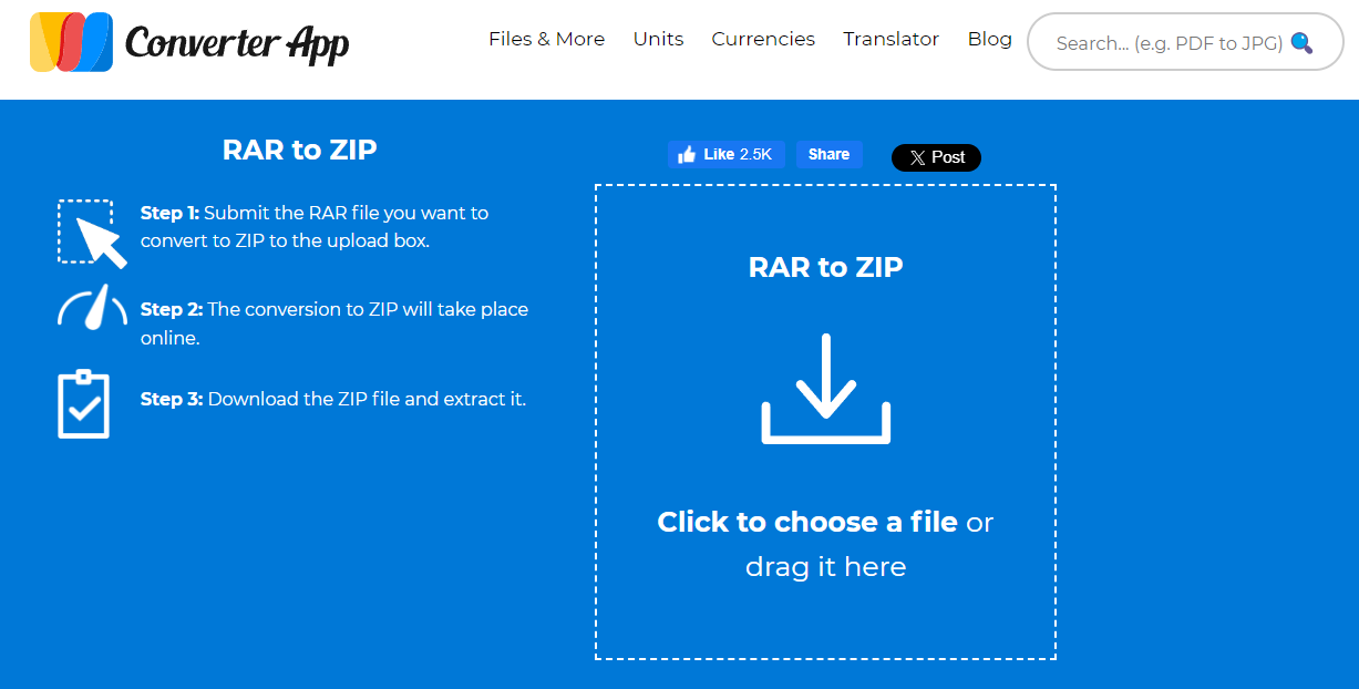 Converter App RAR to ZIP