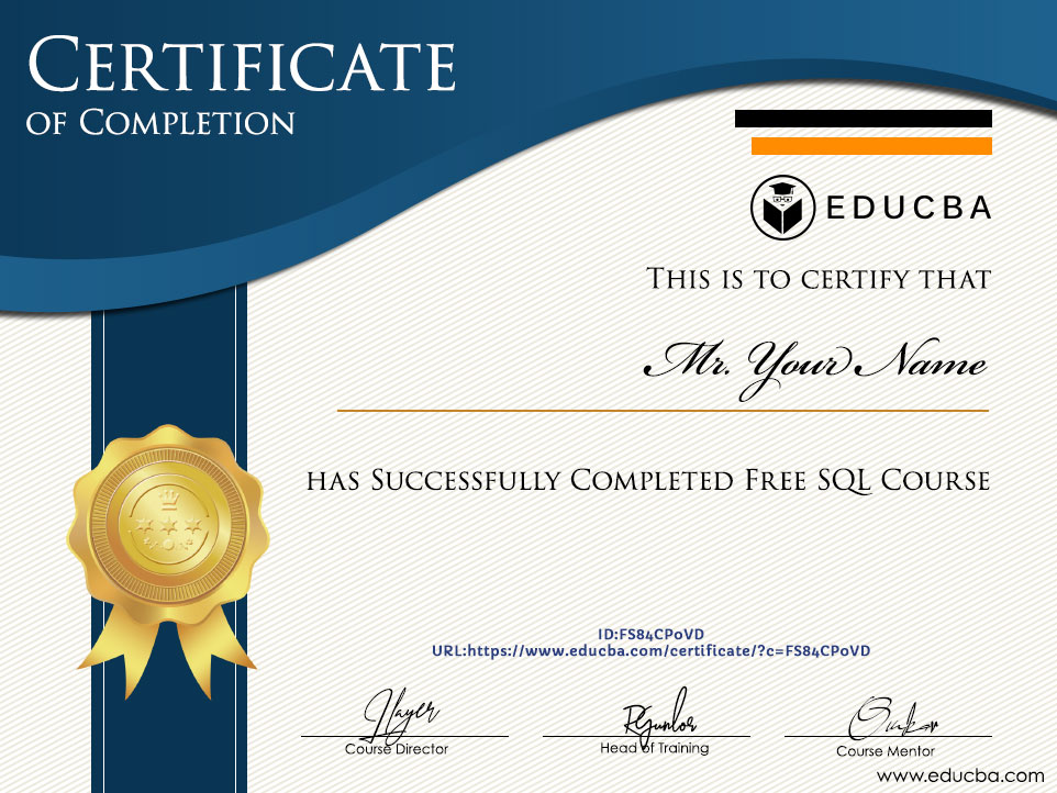 EDUCBA Free SQL Course