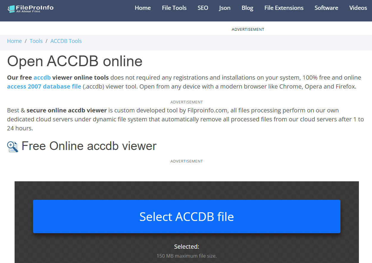 Fileproinfor Open ACCDB Online