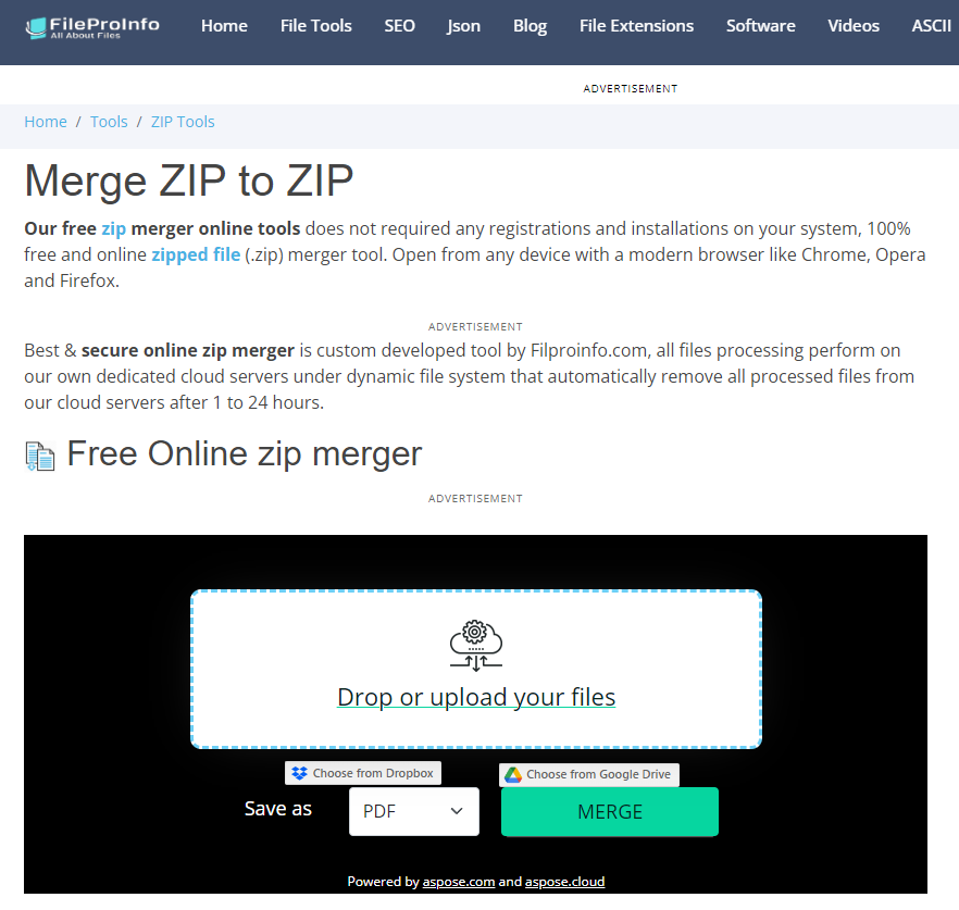 FileProInfo Merge ZIP to ZIP
