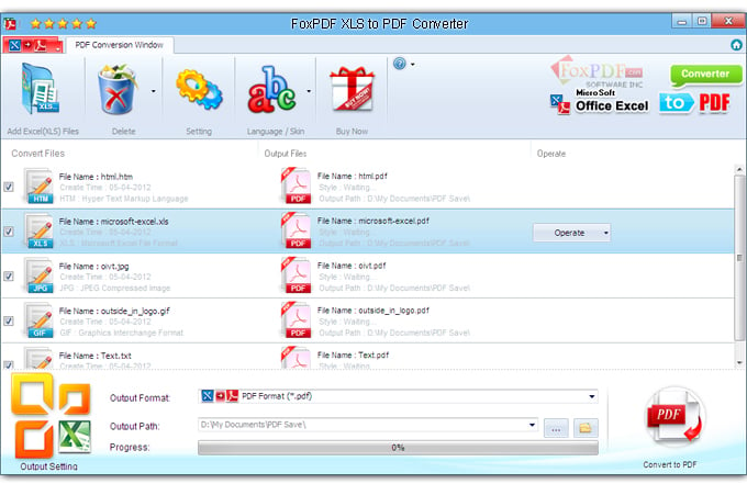 FoxPDF XLS to PDF Converter