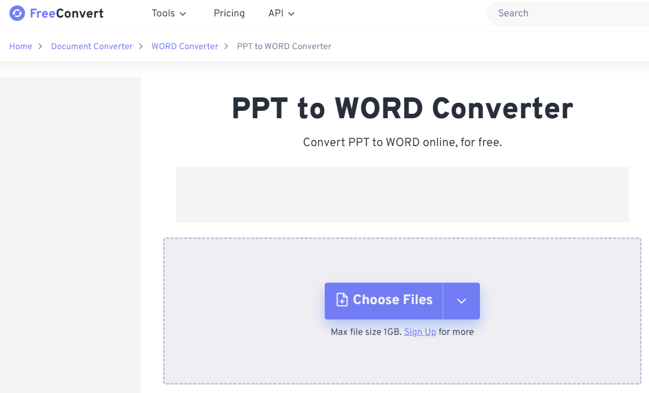 FreeConvert PPT to WORD Converter