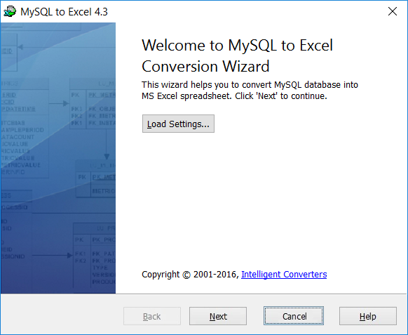 Intelligent Converters MySQL to Excel