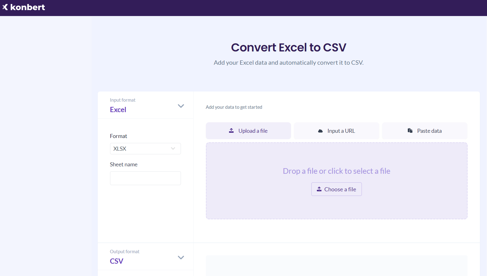 Konbert Convert Excel to CSV