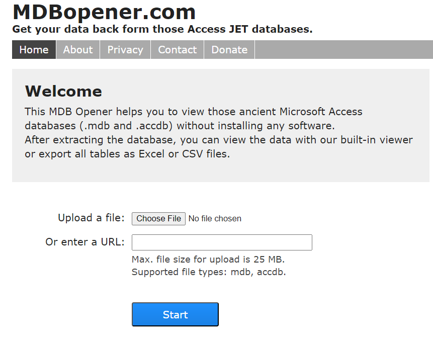 MDB Opener - Online Access DB Opener