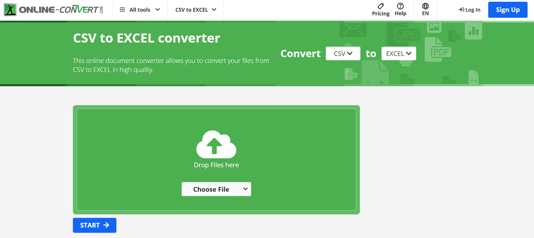 Online-Converter CSV to EXCEL Converter