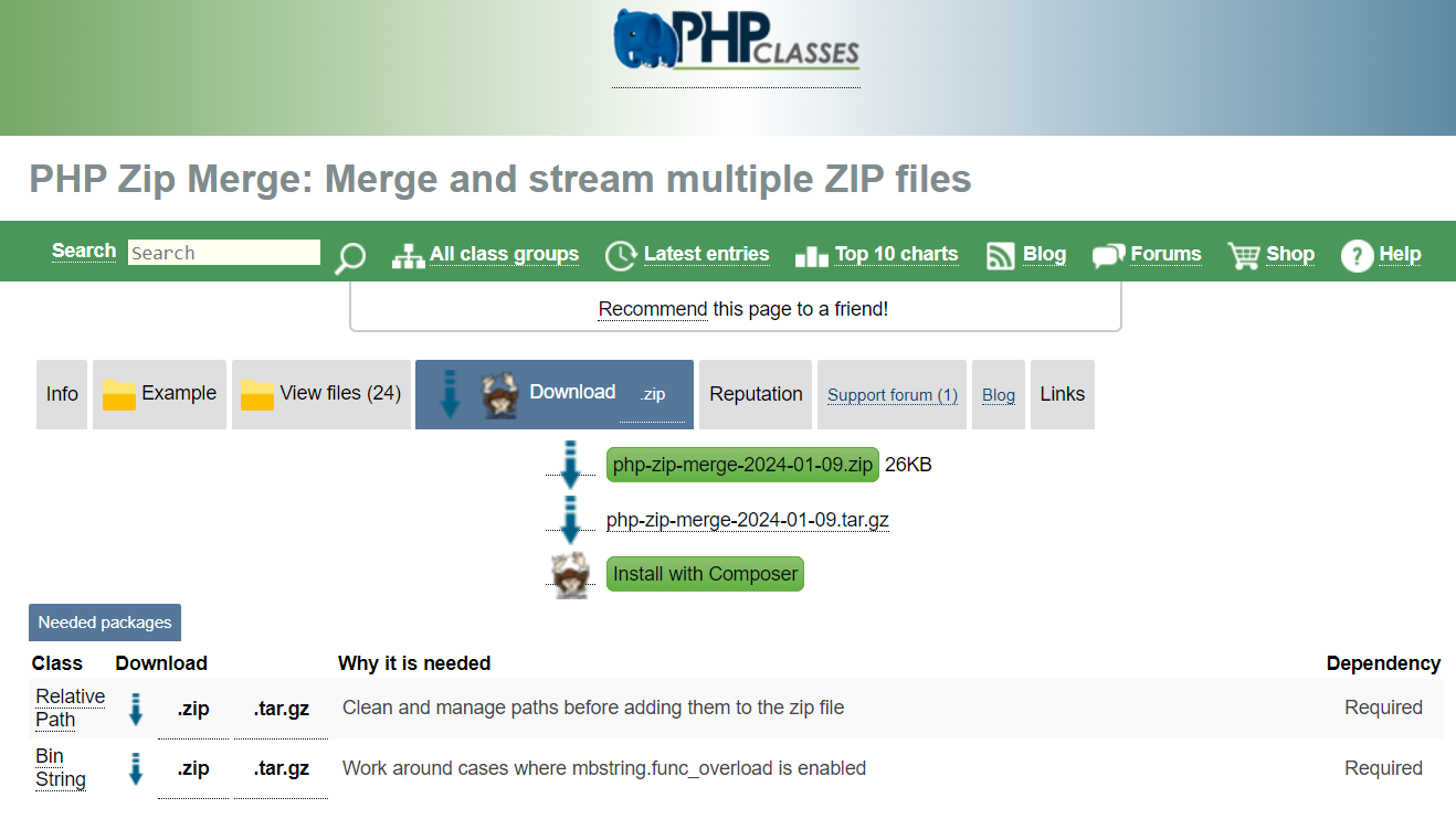 PHP Zip Merge