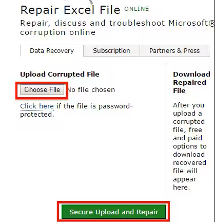 Repair Excel File ONLINE