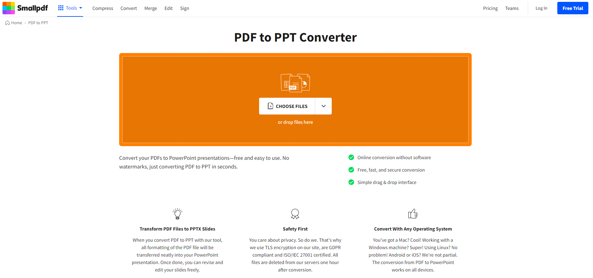 SmallPDF PDF to PPT
