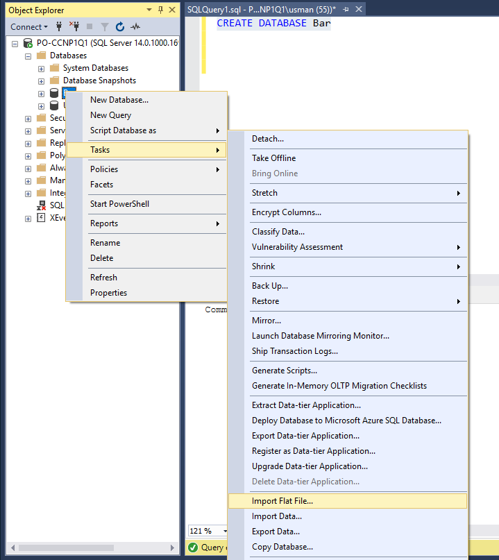 CSV to SQL using the SSMS ‘Import Flat File’ wizard