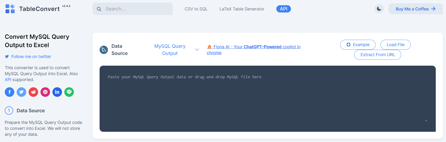 tableConvert Convert MySQL Query Output to Excel