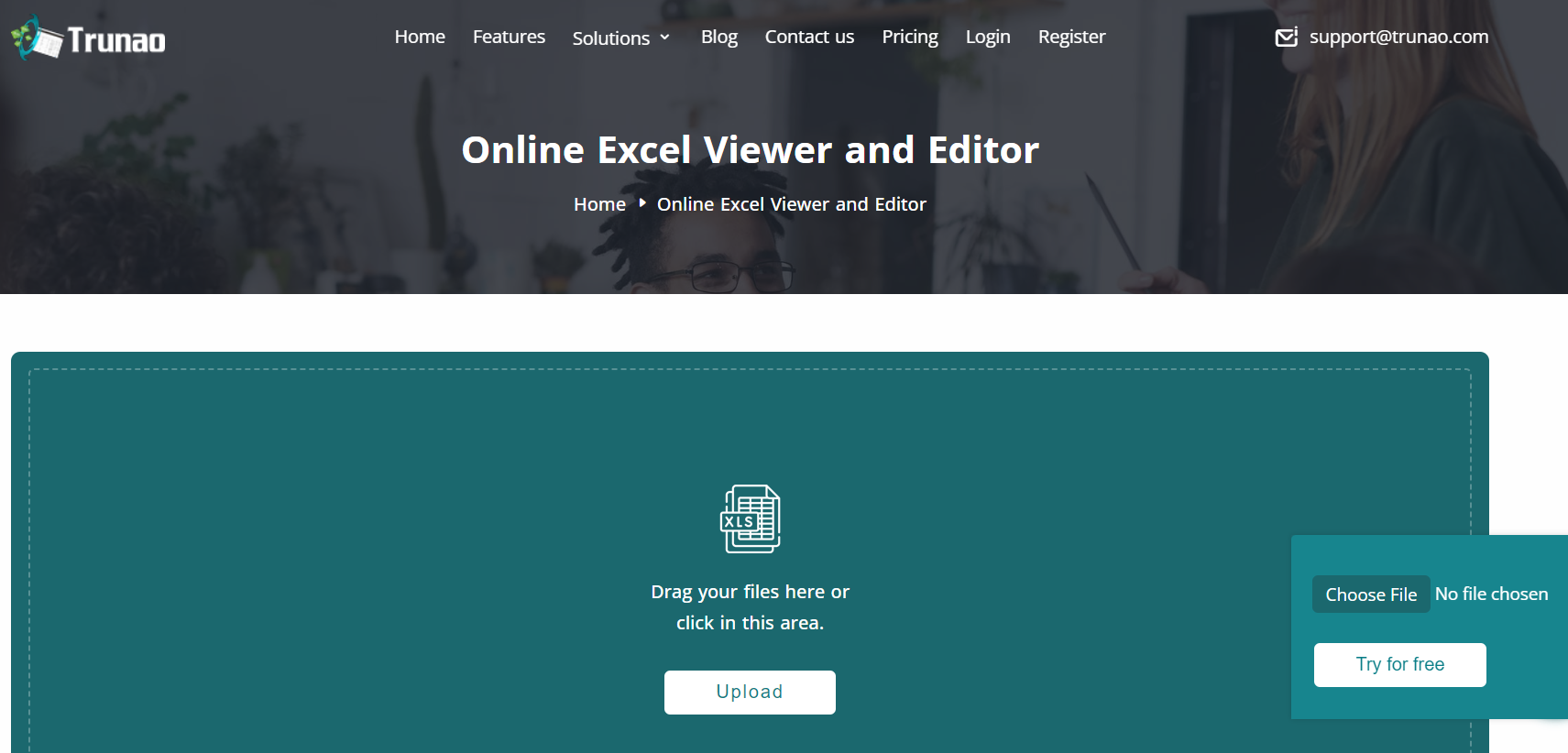 Trunao Online Excel Editor & Viewer