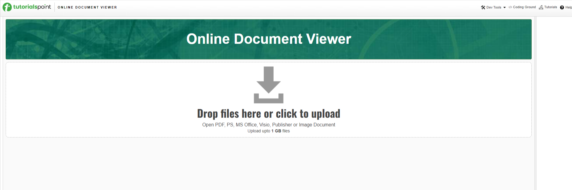 TutorialsPoint Online Document Viewer