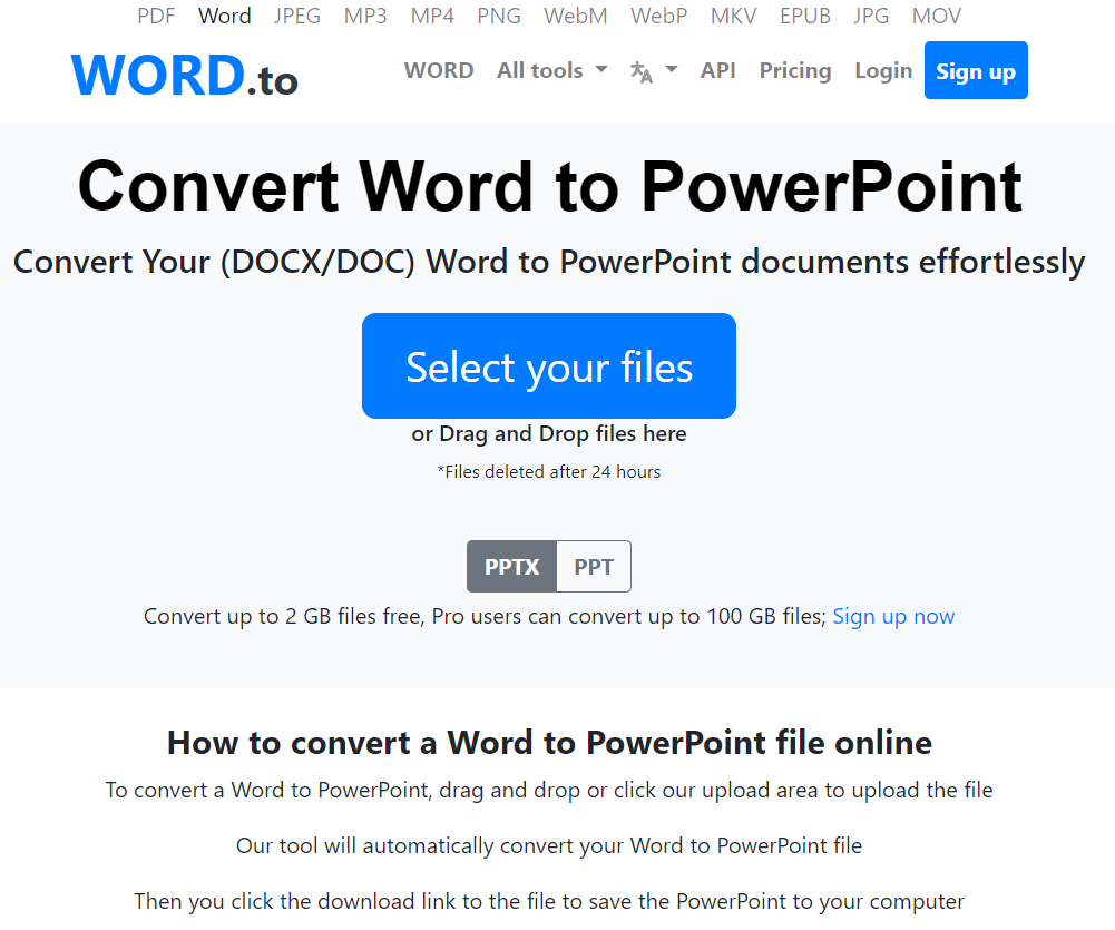 Convert Word to PowerPoint
