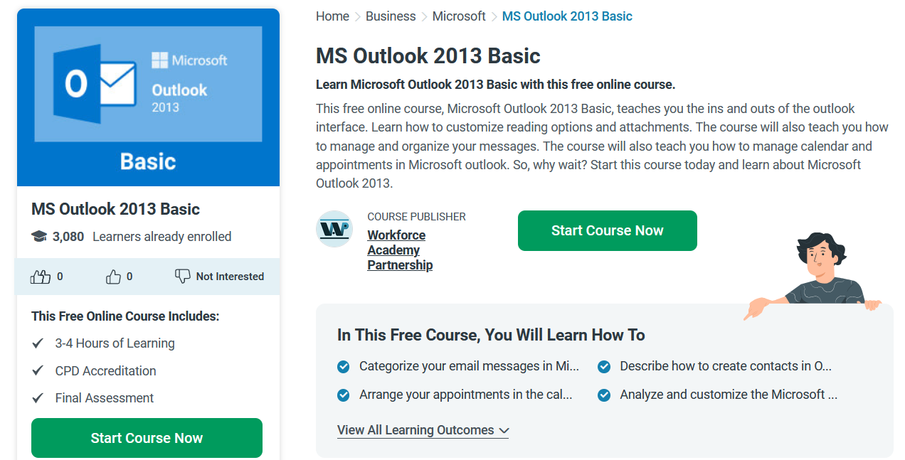 Workforce Academy Partnership MS Outlook 2013 Basic via Alison