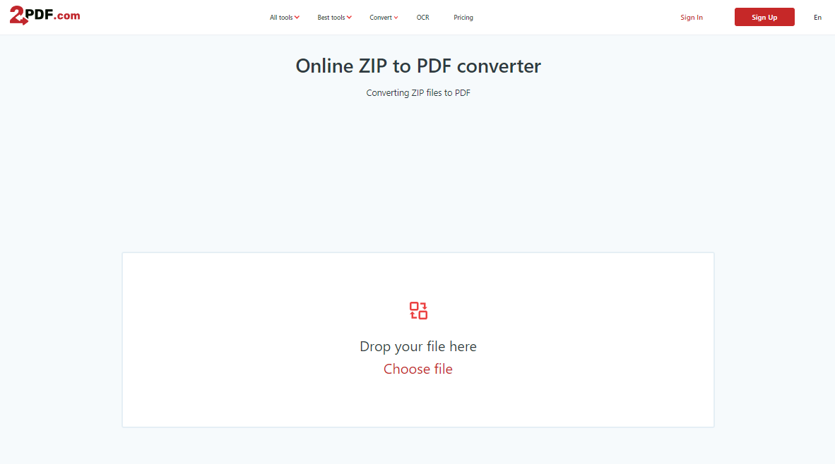 2PDF Online ZIP to PDF Converter