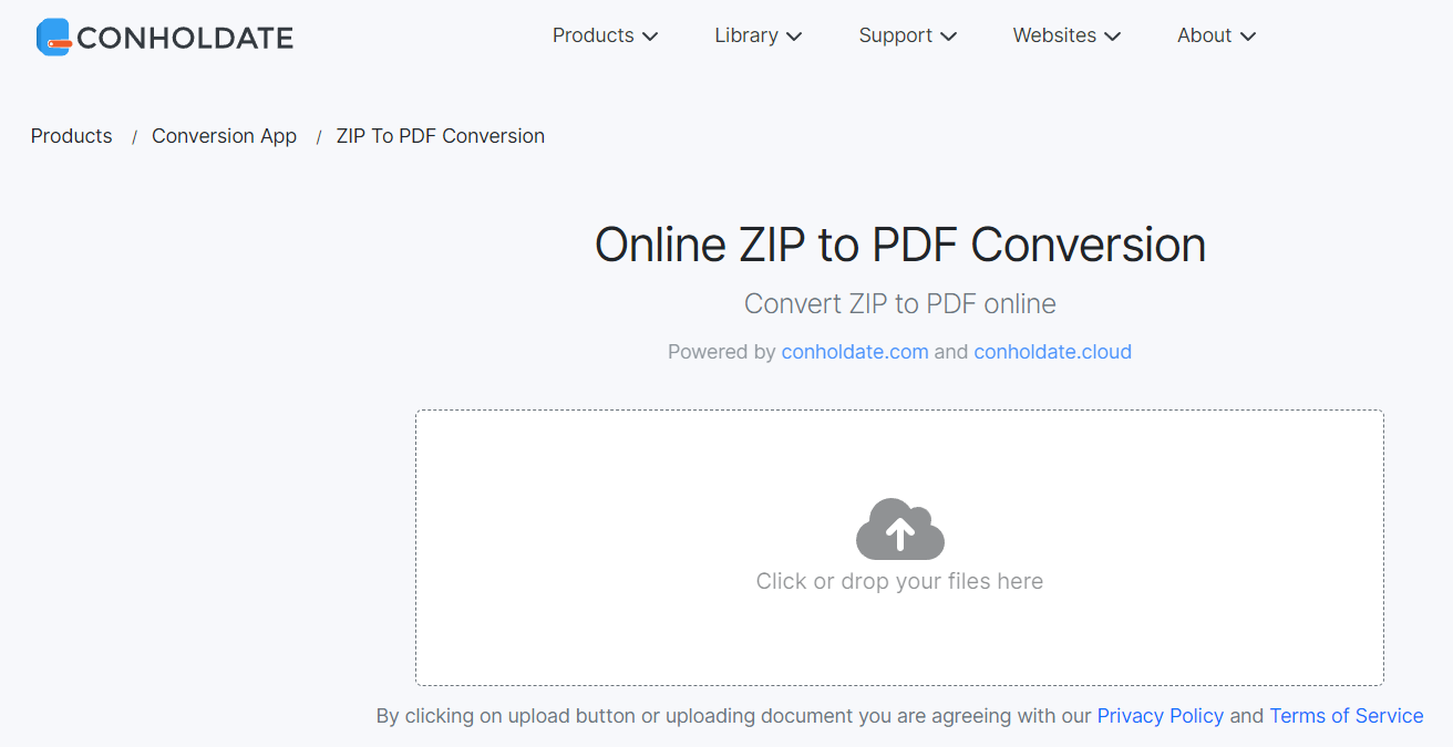 Conholdate ZIP to PDF Conversion