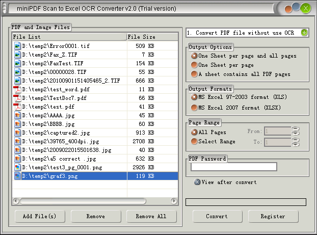 mini PDF to CSV OCR Converter