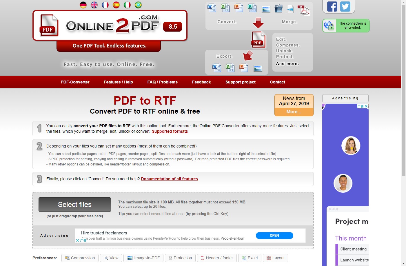 Online2PDF PDF to RTF