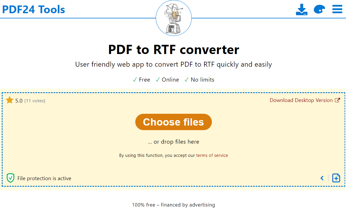 PDF24 Tools PDF to RTF Converter