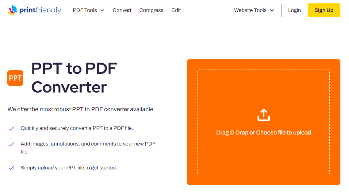 PrintFriendly PPT to PDF Converter