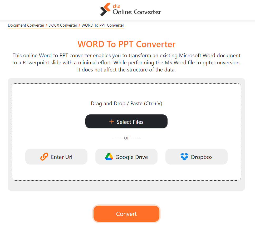 The Online Converter WORD To PPT Converter