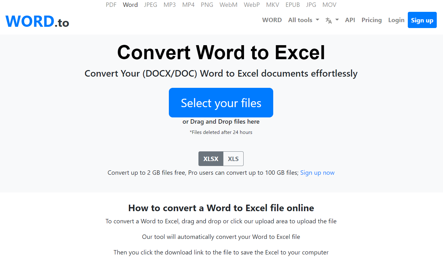 Convert Word to Excel
