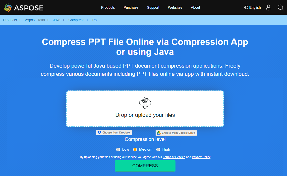 Aspose Compress PPT File
