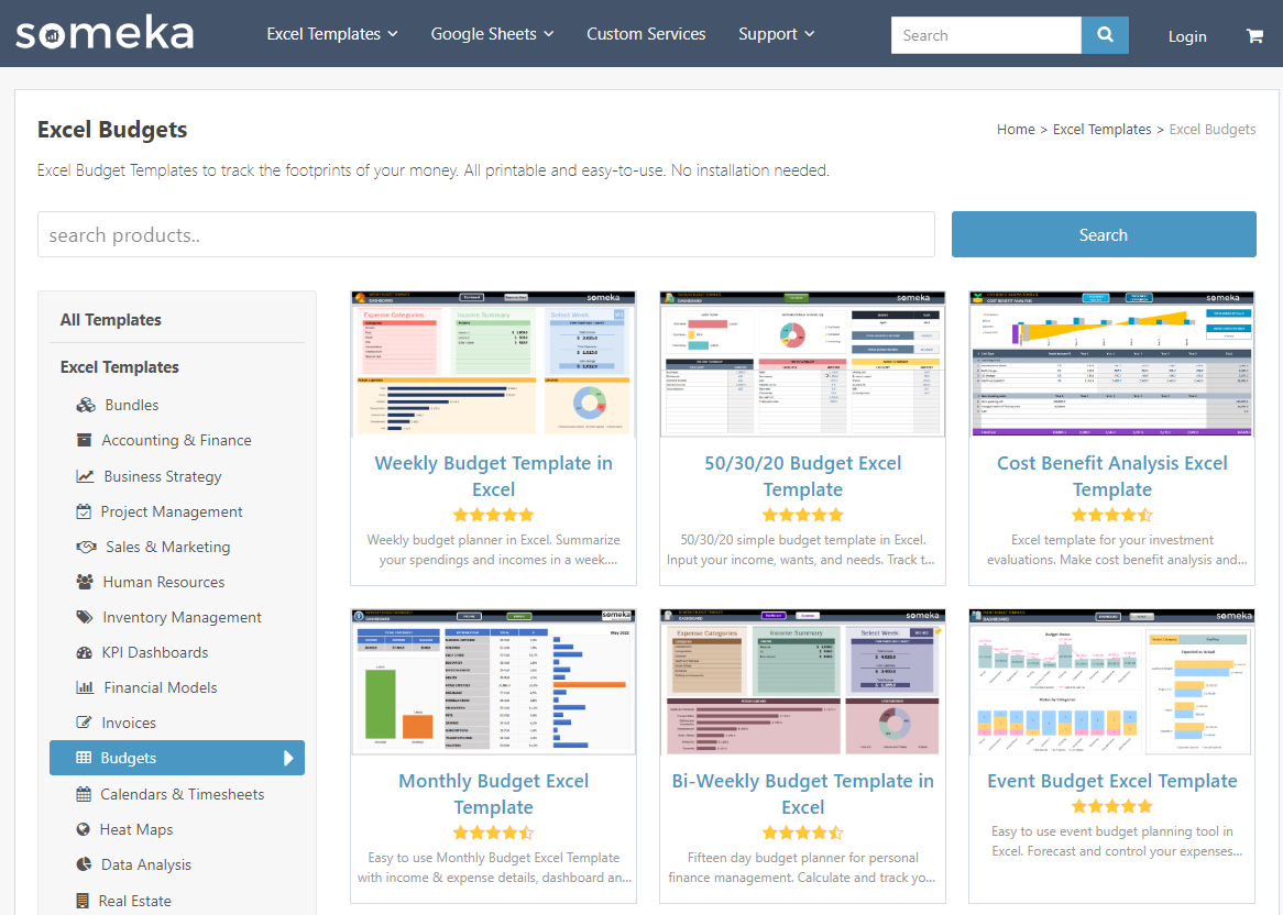 Someka Excel Budgets