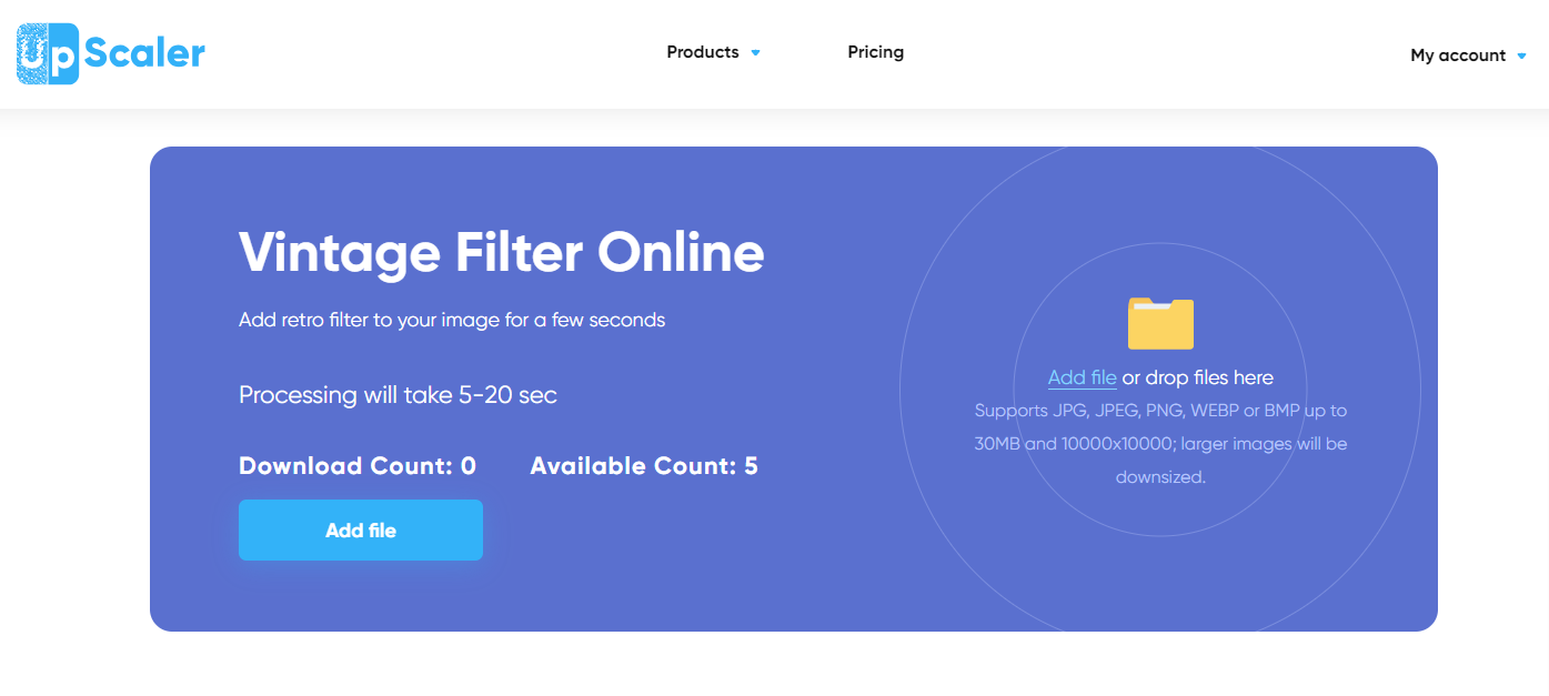 Upscaler Vintage Filter