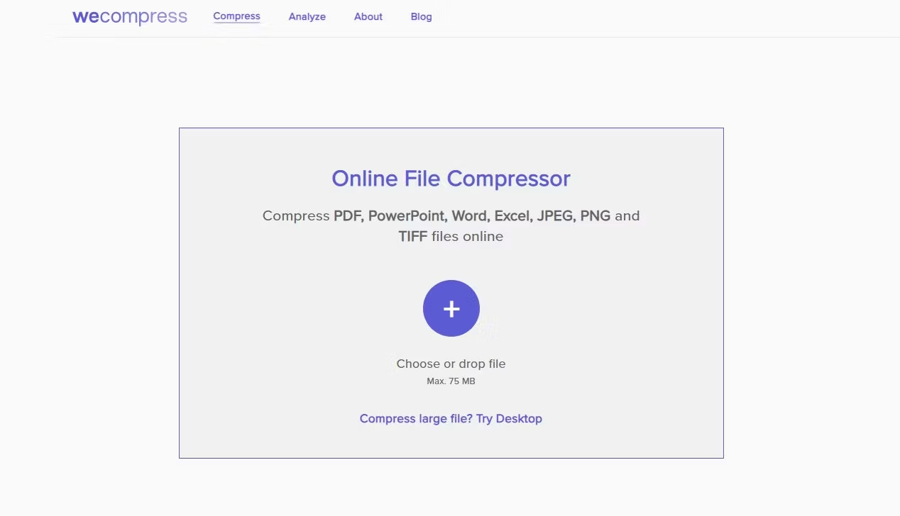 WeCompress Online kompresor súborov