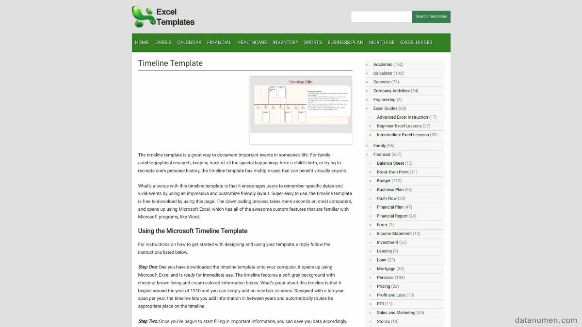 Excel Templates Timeline Template