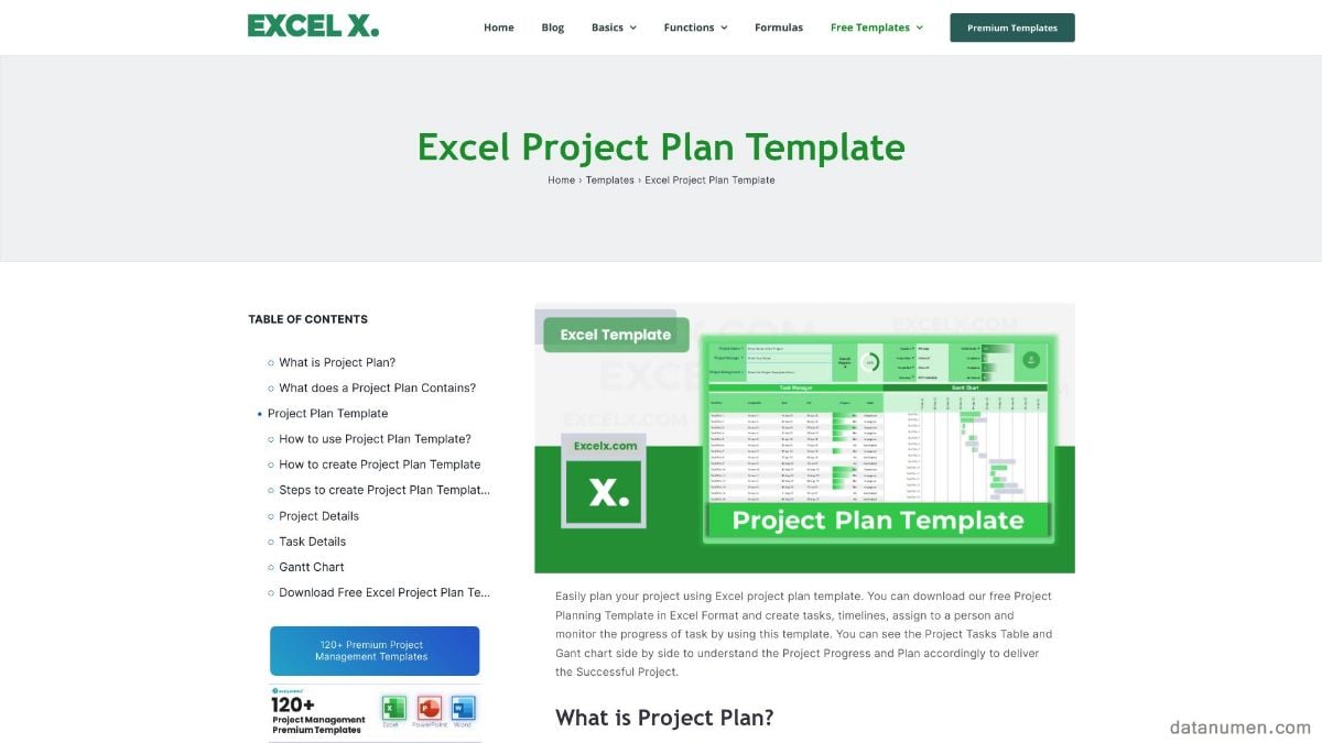 Excel X Excel Project Plan Template