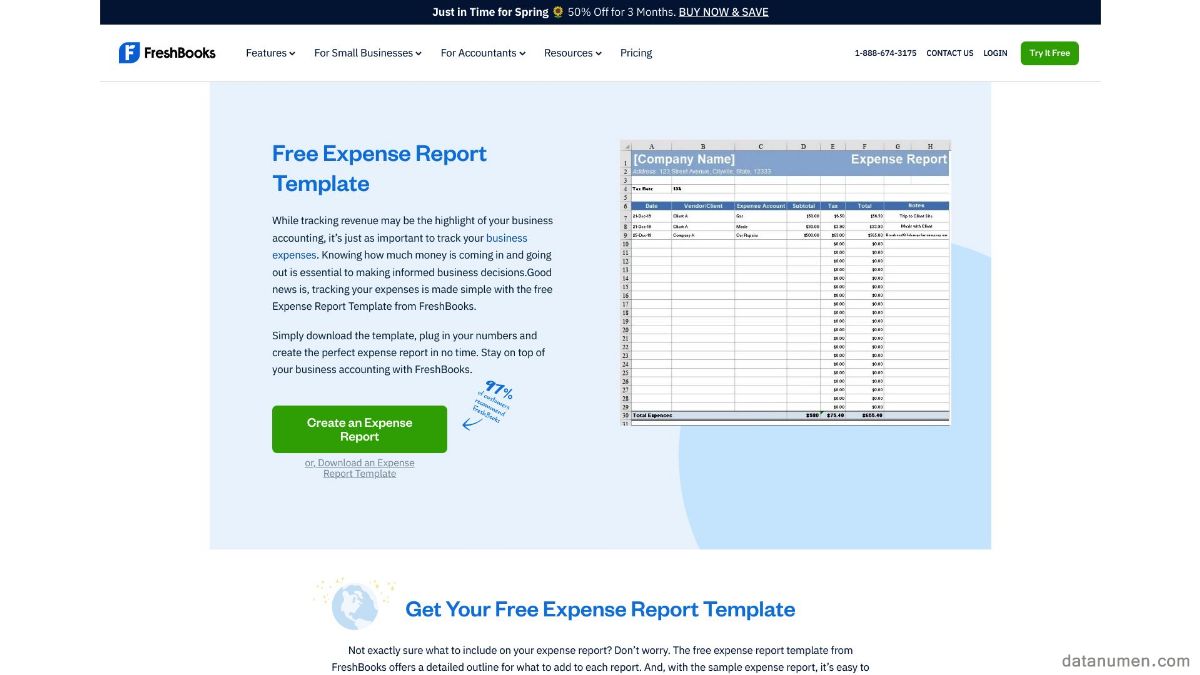 FreshBooks Expense Report Template
