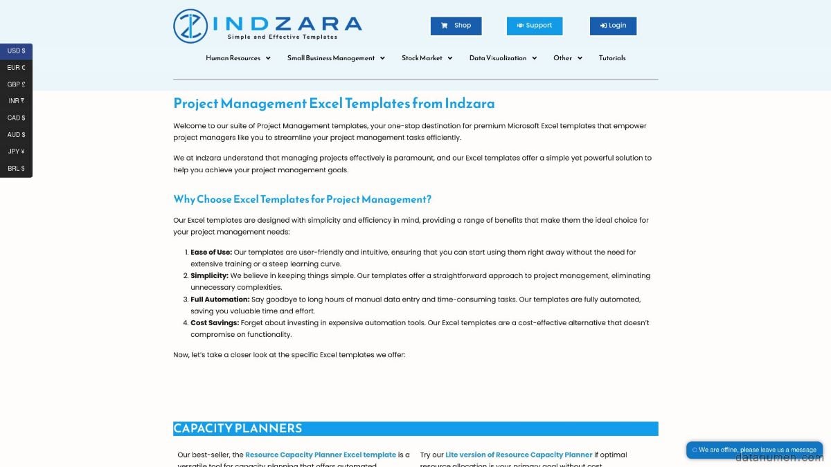 Indzara Project Management Excel Templates